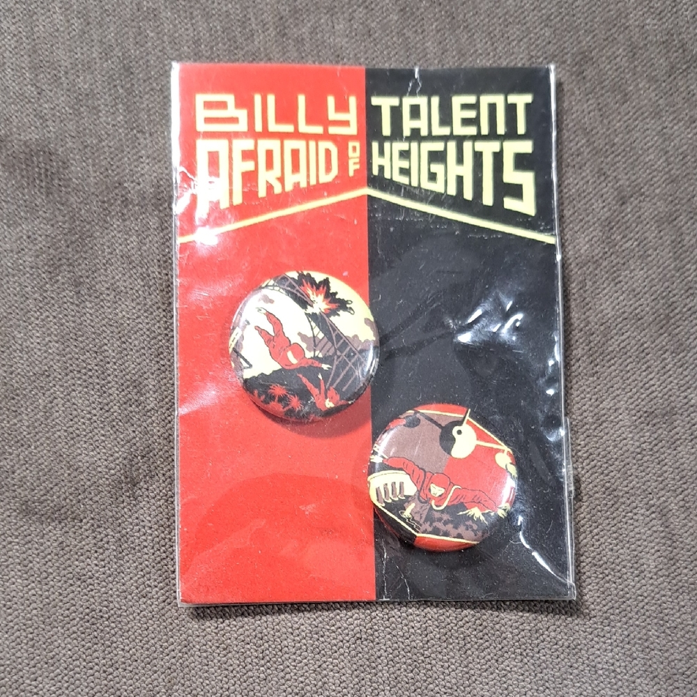 Billy Talent Afraid of Heights Set of 2 - 1" Promotional Pins NEW